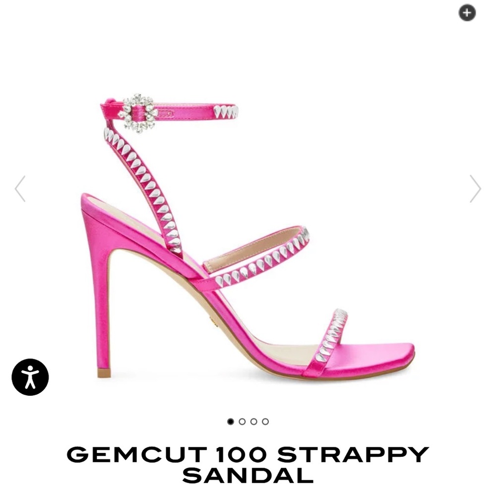 NWT STUART WEITZMAN GEMCUT 100 STRAPPY SANDAL flamingo